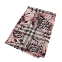 バーバリー ストール ファブリック ベージュ フラワー チェック