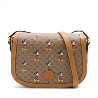 グッチ×ディズニー ミニGGスプリーム PVCxレザー ショルダーバッグ ブラウン 602694