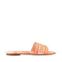 Christian Dior Dway Canvas & Leather Sandals 36 Ladies' Orange x
