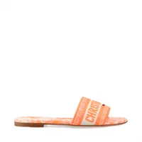 Christian Dior Dway Canvas & Leather Sandals 36 Ladies' Orange x