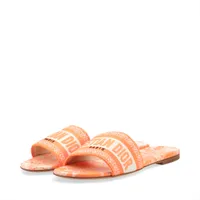 Christian Dior Dway Canvas & Leather Sandals 36 Ladies' Orange x
