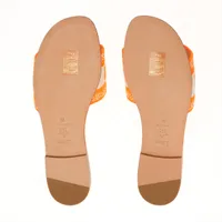 Christian Dior Dway Canvas & Leather Sandals 36 Ladies' Orange x