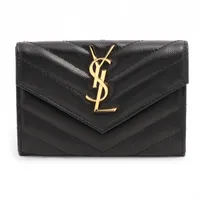 サンローラン YSLライン BND414404 レザー カードケース ブラック