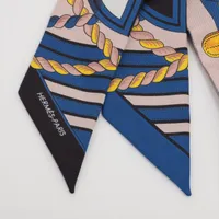 エルメス ツイリー GRANDE TENUE 馬の礼装 スカーフ シルク ブルー
