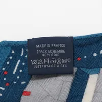 エルメス ロザンジュGM ストール カシミヤ×シルク ネイビー×ブルー