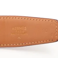 エルメス Hベルト ○Z:1996 ベルト 90 ポロサス ブラック×ゴールド