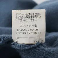 極美品◎スコットランド製 HERMES エルメス レディース マルジェラ期 セリエボタン付き カシミヤ100％ ニットカーディガン ブルー XS HERMES - 美品 エルメス HERMES カーディガン マルジェラ期 カシミヤ