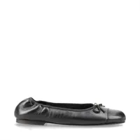 CHANEL★ココマーク バレリーナ フラットパンプス 25.5 保存袋付き シャネル ココマーク 25C レザー フラットパンプス EU37 レディース