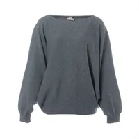 エルメス カシミヤ ニット 36 レディース グレー ドルマンスリーブ