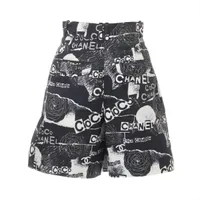 シャネル カメリア 20年 コットン×シルク ショートパンツ 34