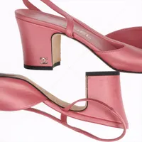 Chanel Coco Mark Leather Pumps 39 Ladies' pink x black G31318 with