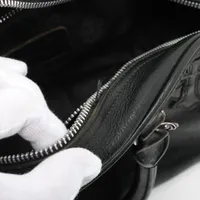 クロムハーツ ジムバッグ ハンドバッグ レザー ブラック×シルバー