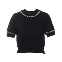 プラダ 23年 ウール×カシミヤ 半袖ニット 36 レディース ブラウン