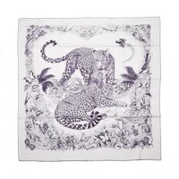未使用【エルメス】ジャングルラブ　カレジェアン　カレ　140 ストール　ショール HERMES（エルメス） カレジェアン 140 JUNGLE LOVE ジャングルラブ