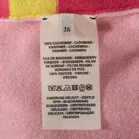 エルメス カシミヤ ニット 36 レディース ピンク×イエロー 2H2664D2