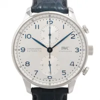 IWC ポートフィノ クロノグラフ IW391037 SS SS×革 AT シルバー文字盤