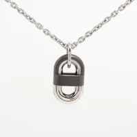 エルメス ネックレス PM バッファローホーン×メタル シルバー シェーヌ
