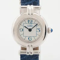 【CARTIER/カルティエ】 マストヴェルメイユ 590004 腕時計 GP/レザー/925 クオーツ アイボリー文字盤 レディース【中古】【真子質店】【GD】【MiMix】 CARTIER/カルティエ】 マストヴェルメイユ 590004 腕時計 GP/レザー