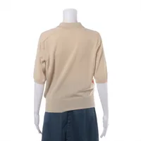 エルメス ウール×シルク 半袖ニット 42 レディース ベージュ×マルチ