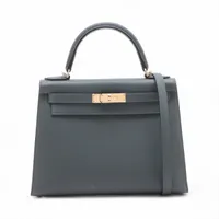 エルメス ケリー20 無秩序 ヴォーエプソン ブラック ゴールド金具 W