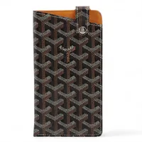 ◆SALE◆　■新同■　ゴヤール 三つ折り 長財布 ヘリンボーン PVC レザー ブラック イエロー 箱 【154911】 GOYARD - ◇SALE◇ □新同□ ゴヤール 三つ折り 長財布 ヘリンボーン