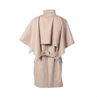 エルメス 21AW カシミヤ ポンチョ 34 レディース ベージュ 17-7210