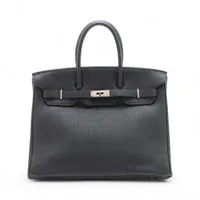 エルメス バーキン35 ルトゥルネ トゴ ブラック シルバー金具 □L:2008年
