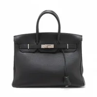 エルメス バーキン35 ルトゥルネ トゴ ブラック シルバー金具 □F:2002年