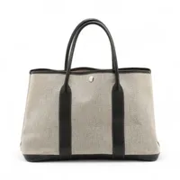 エルメス ガーデンパーティ36 PM トワルアッシュ×ブッフル ベージュ×ブラック シルバー金具 □H:2004年