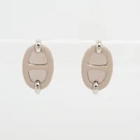 エルメス ミニマイヨン GD0294 ピアス(両耳用) GP シルバー×マロン