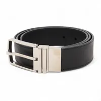 ヴィトン M0717 ベルト 85/34 レザー×メタル ノワール ベルト LV
