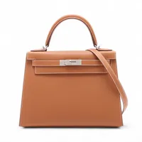 エルメス ケリー25 ヴォーエプソン ゴールド シルバー金具 D:2019年