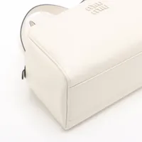 ミュウミュウ レザー ハンドバッグ ホワイト 5BB182 A4458148｜中古