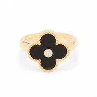 ヴァンクリ＆アーペル　ヴィンテージアルハンブラ　オニキスリング48サイズ Van Cleef ＆ Arpels（ヴァンクリーフ ＆ アーペル） 美品 ヴァン