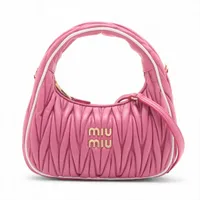 ミュウミュウ マテラッセ 5MH109 レザー 長財布 ピンク パスケース付属
