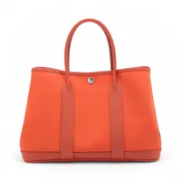 エルメス ガーデンパーティ30 TPM トワルオフィシエ×ネゴンダ レッド×サンギーヌ シルバー金具 D:2019年