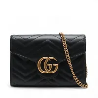 Gucciグッチ⭐︎ベルベットベロア　ショルダーバッグ　黒 グッチ GGベルベット ベロア チェーンショルダーバッグ ブラウン