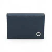 【美品】ブルガリ ケース パース サークルロゴ レザー ネイビー ブルガリ 名刺入れ メンズ ブランド 名刺入れ BVLGARI カードケース