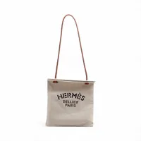 エルメス ヴァルパライソPM トワルシェブロン×レザー オレンジ