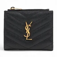 サンローラン YSLロゴ TGN620287 レザー コンパクトウォレット カーキ