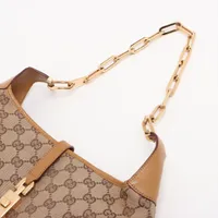 グッチ GGキャンバス ジャッキー キャンバス×レザー チェーン