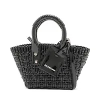 バレンシアガ×アディダス レザー 2WAYハンドバッグ ブラック 721827
