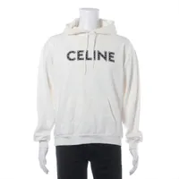 Celine 21SS Cotton Hoodie L Men's White 2Y323052H Studded logo