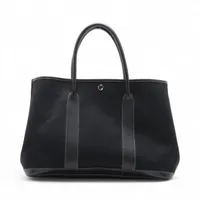 エルメス ガーデンパーティ36 PM トワルオフィシエ×ネゴンダ ブラック シルバー金具 □J:2006年