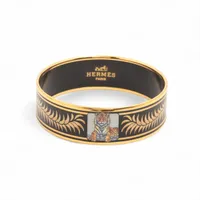 エルメス エマイユPM バングル GP ネイビー×ゴールド A3160031｜中古