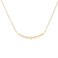 スタージュエリー ダイヤ エメラルド ネックレス K18(YG) 1.2g 0.04