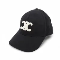 本日限定価格！大人気★CELINEトリオンフ ブラック キャップ　Sサイズ セリーヌ 2AUT6969P トリオンフ キャップ S コットン ブラック