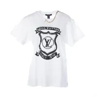 ヴィトン 23AW コットン Tシャツ S レディース ブラック×ホワイト 3D