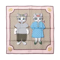ブルガリ×荒木飛呂彦 スカーフ シルク ピンク ジョジョの奇妙な冒険