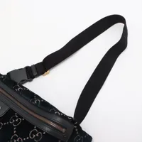 グッチ GGベルベット ベロア×レザー ボディバッグ グリーン 574968